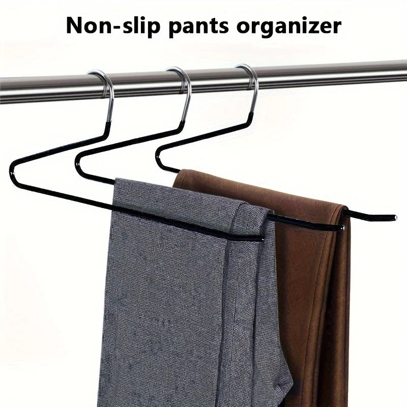 Clothoria | Open Trouser Hangers | Space-Saving & Stable | Metal with Anti-Rust Coating