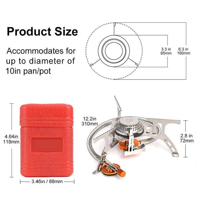 FlameTrek Gas Stove | Compact & Powerful | For Outdoor, Camping & Trekking | Includes Carrying Case