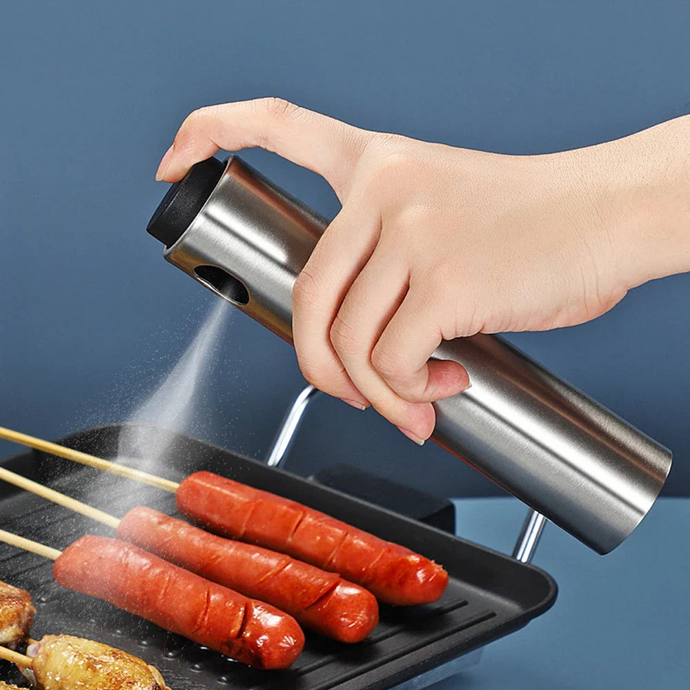 CULINARA FineMist Oil Sprayer | 100 ml Stainless Steel Spray Bottle | For Oil, Vinegar & BBQ | Refillable & Fine-Dosing