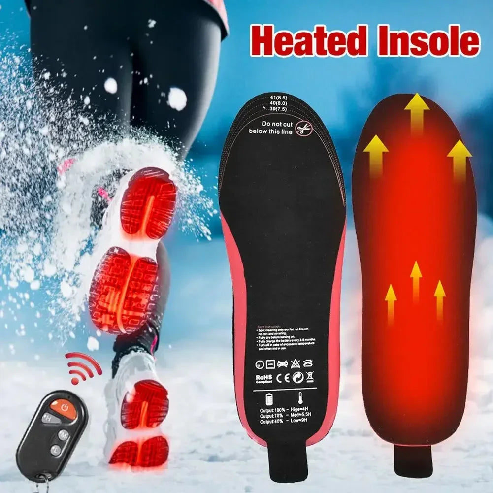 Heated Insoles WarmStep Pro | Rechargeable with Remote Control | 3 Heat Settings | Cut to Size | Electric Foot Warmers for Winter & Outdoor