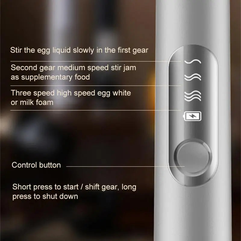 CREMIX Electric Milk Frother & Mixer | 3 Speeds | Double Stainless Steel Attachment | USB Charging