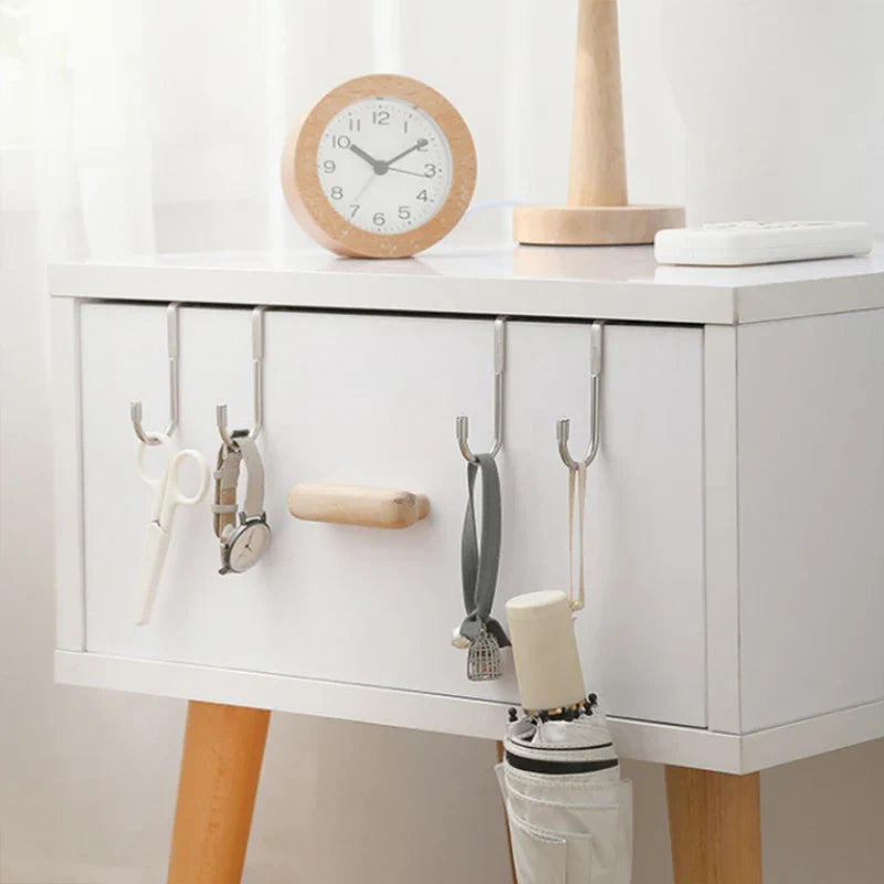 Door Hook DUOHOLD | Double Hook for Cabinet Doors | Stainless Steel 304 | Black or White | No Drilling Required