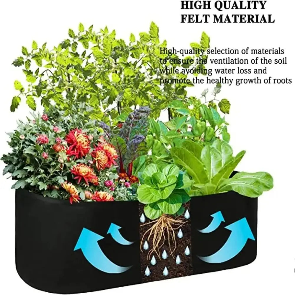 Florabrix Plant Bag | Rectangular Non-Woven Fabric Plant Sack | With Handles & Drainage | For Vegetables, Flowers & Herbs