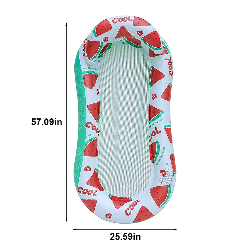 AquaLiva Inflatable Pool Lounger Rooxin | Ergonomic Pool Air Mattress with Net & Armrests | For Pool, Lake & Beach