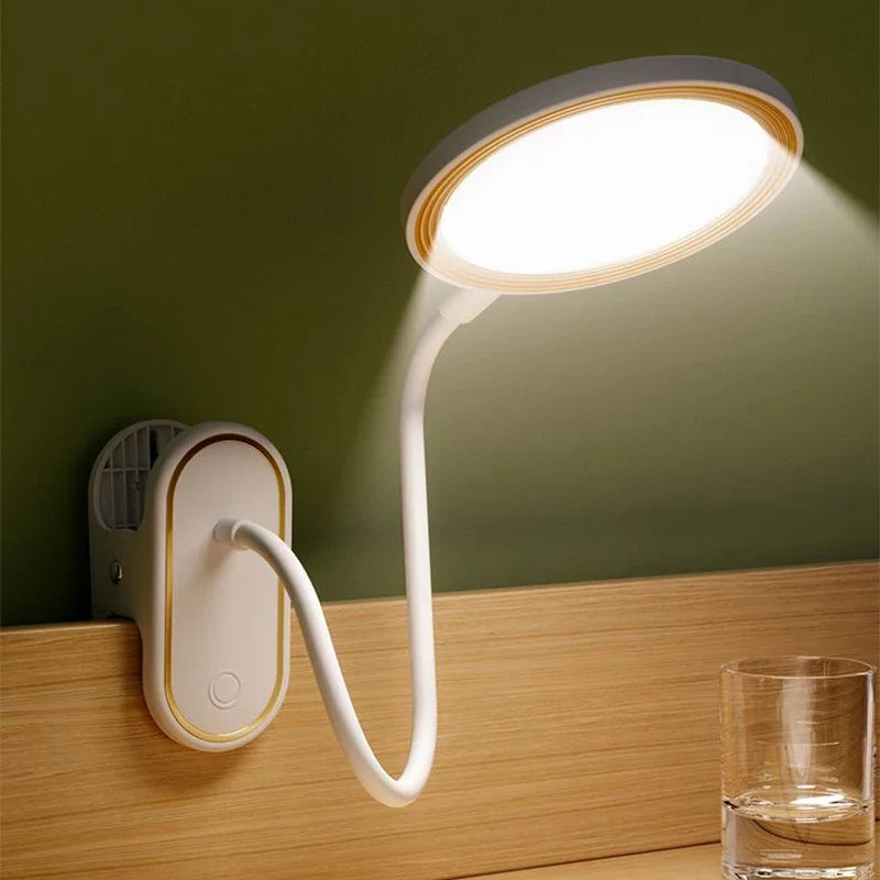ClipLuma LED Desk Lamp | USB Rechargeable | 3 Brightness Levels | Eye-Friendly | With Clip Mount