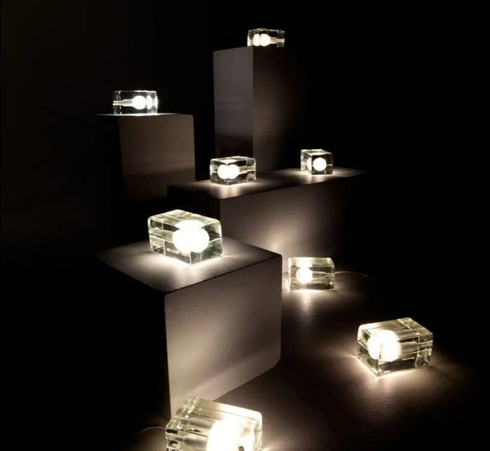 Clarylume Glass Table Lamp | Glare-Free LED Light | Crystal Clear Design | For Bedroom, Office & Living Room