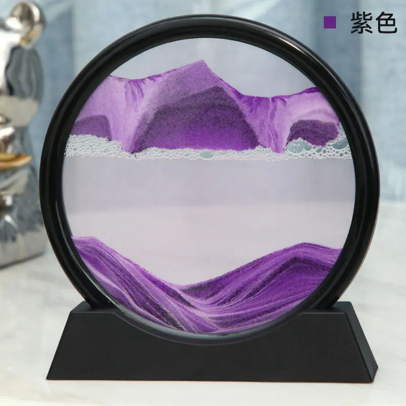 3D Sand Picture Aurelia Flow | Moving Sand Art in Glass | Relaxation & Decoration | Round Design