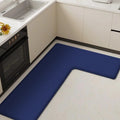 CleanLuxe Kitchen Mat | L-Shaped & Thickened | Non-Slip, Oil Absorbing & Dirt Repellent | Soft Flannel for More Comfort