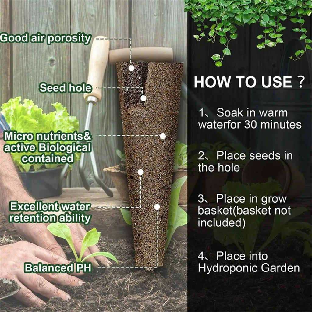 HydroLeaf Hydroponic Starter Set 120-Piece | With Baskets, Sponges & Covers | For Indoor Gardening & Cultivation