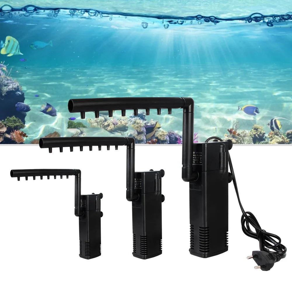 AquaThero Water Filter Pump for Aquariums | Submersible Suction Pump with Filter & Oxygen Supply | For Freshwater & Saltwater | EU Plug