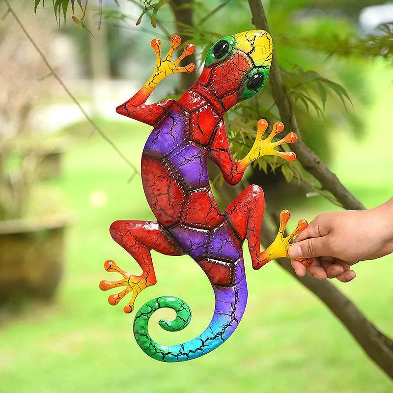 Artinova Wall Decoration Animal Motif | Handcrafted from Wrought Iron | Colorful Accents in Green, Red, or Blue