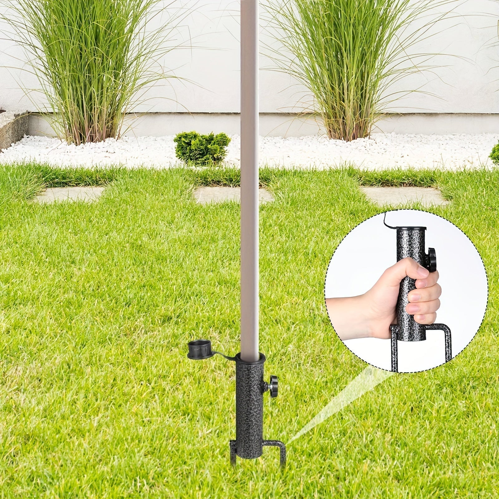 Adjustable Umbrella Stand Stabello | For Ø 2.8–3.2 cm Umbrella Poles | Non-Slip & Portable | Robust Steel Construction