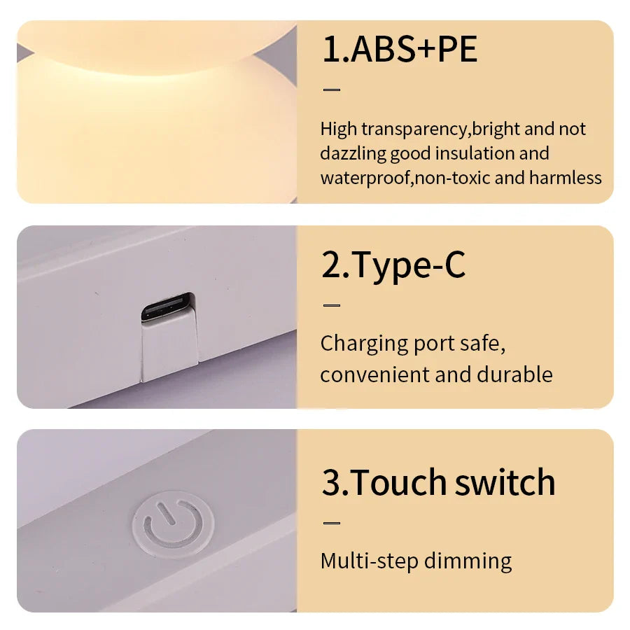 AuraGlow LED Table Lamp | 16 RGB Colors & Warm White | Touch Dimming | USB Powered | 3W