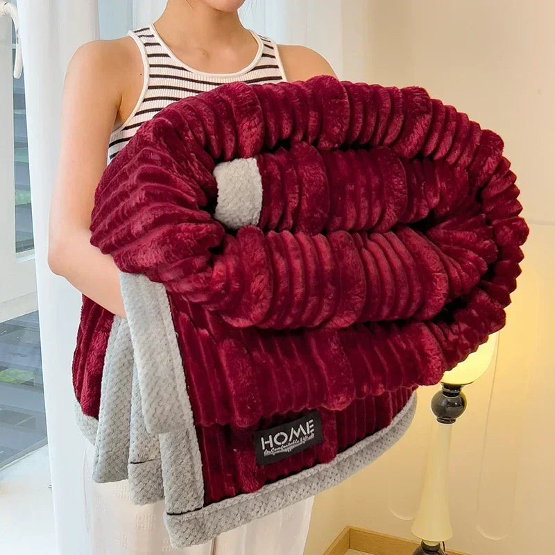 BunnySoft Cuddle Blanket | Extra Thick & Warming | Coral Fleece | Plush on Both Sides