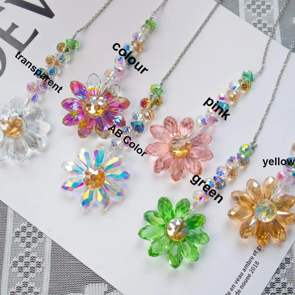 Crystal Suncatcher LumiMargarita | K9 Daisy Rainbow Catcher | Window & Garden Decoration | 32 cm | Gift Idea for Home