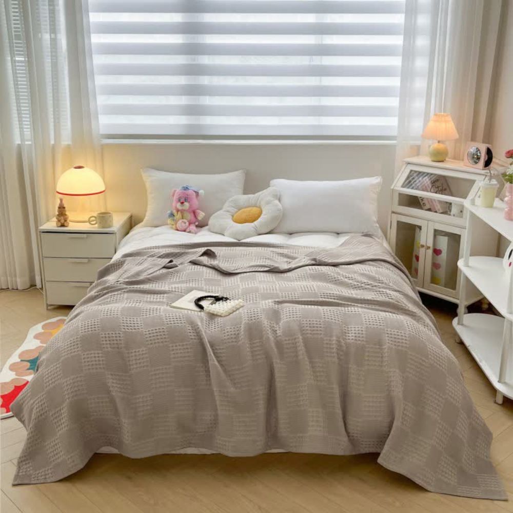 Cotura Waffle Blanket | 100% Organic Cotton | Breathable & Elegant | Waffle Texture