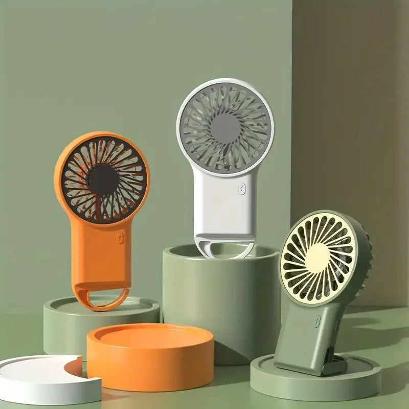 BreezeeGo MinQi Fan with Carabiner | USB Rechargeable & Foldable | Quiet & Portable | For Travel, Office & Home