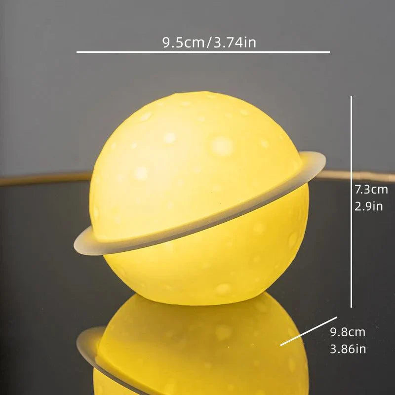 AstroLume Astronaut Sculpture with Planet Night Light | Modern Decorative Highlight | Eco-friendly PVC & ABS | 9.8 x 12.1 cm