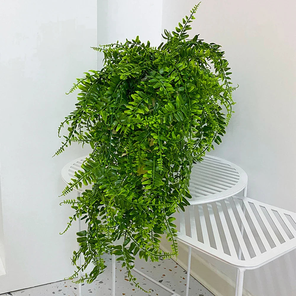 Evergriva Hanging Plant Artificial | 90 cm Boston Fern Look | Low Maintenance & UV Resistant | For Indoor & Outdoor