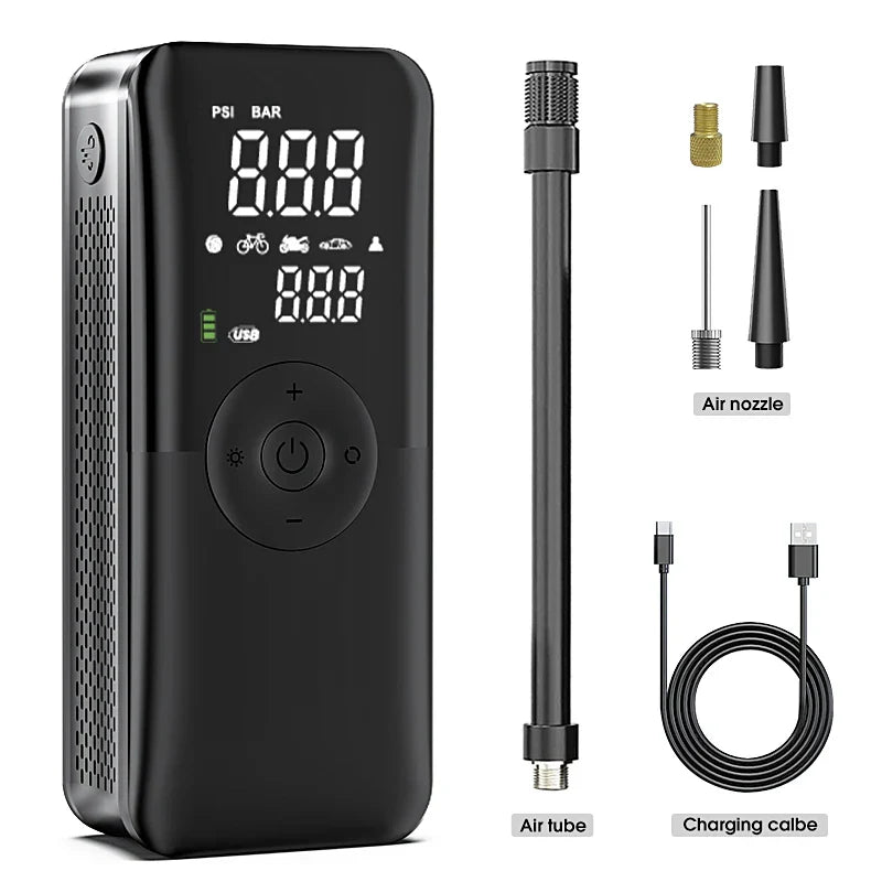 AIRTORO Air Compressor | Rechargeable & Wireless | For Car, Bicycle & Balls | With Power Bank Function