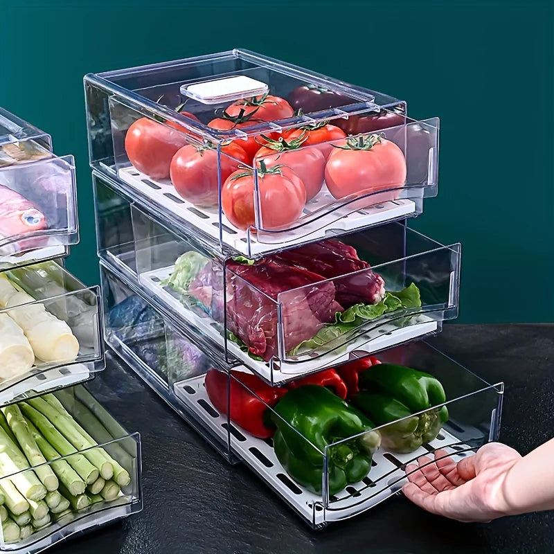 Frigova FreshSlide Refrigerator Storage Box | Drawer System for Meat, Eggs & Vegetables | Space-Saving & Fresh-Keeping