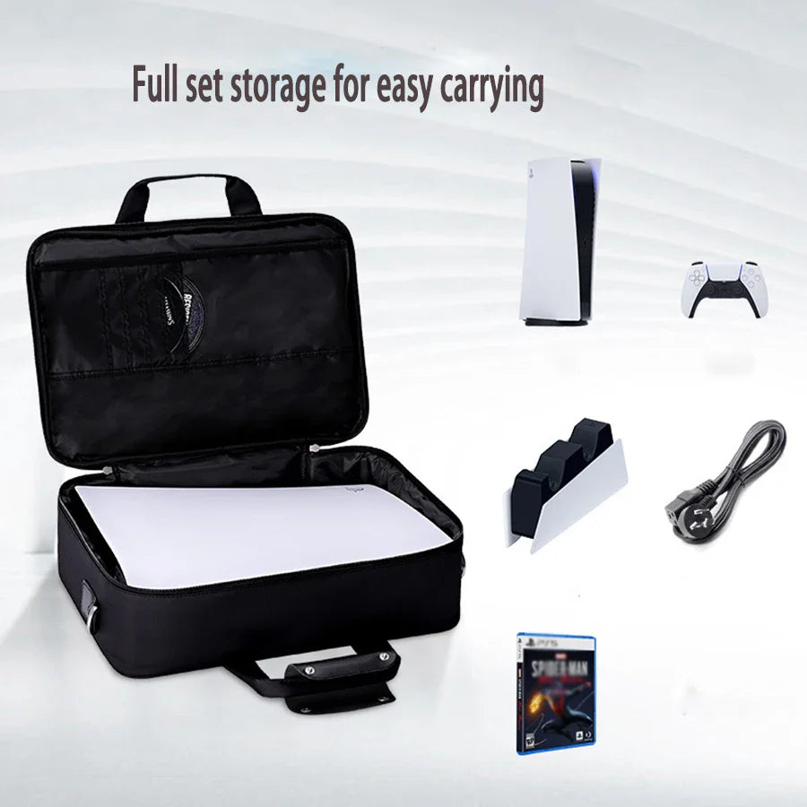 Gearvault Carrying Bag for PS5 Console & Accessories | Shockproof & Water-Resistant | With Shoulder Strap & Organizer Compartments