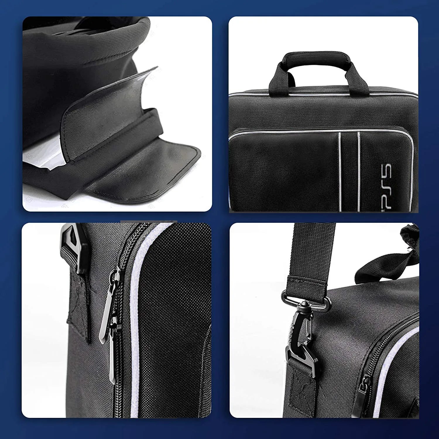 Gearvault Carrying Bag for PS5 Console & Accessories | Shockproof & Water-Resistant | With Shoulder Strap & Organizer Compartments