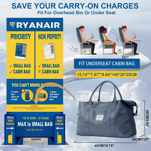 Aerovigo Carry-on Luggage 40x20x25 | Large Capacity | Weekender for Short Trips | Flight-Approved Cabin Bag