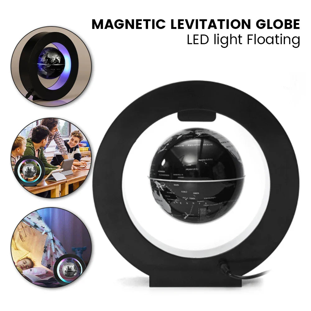 Floating Globe MagnoGlobe | Magnetic Levitation | LED Lighting | 17.5 × 17.5 × 4.5 cm | Gift Idea