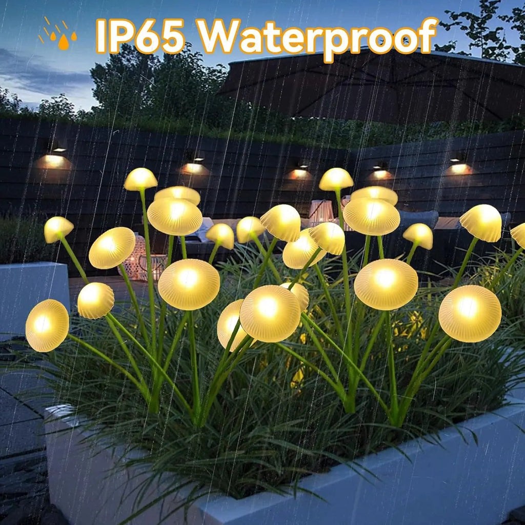 GlowPilz Solar Garden Light 6 LEDs | Jellyfish & Mushroom Design | For Garden, Terrace & Outdoor Areas