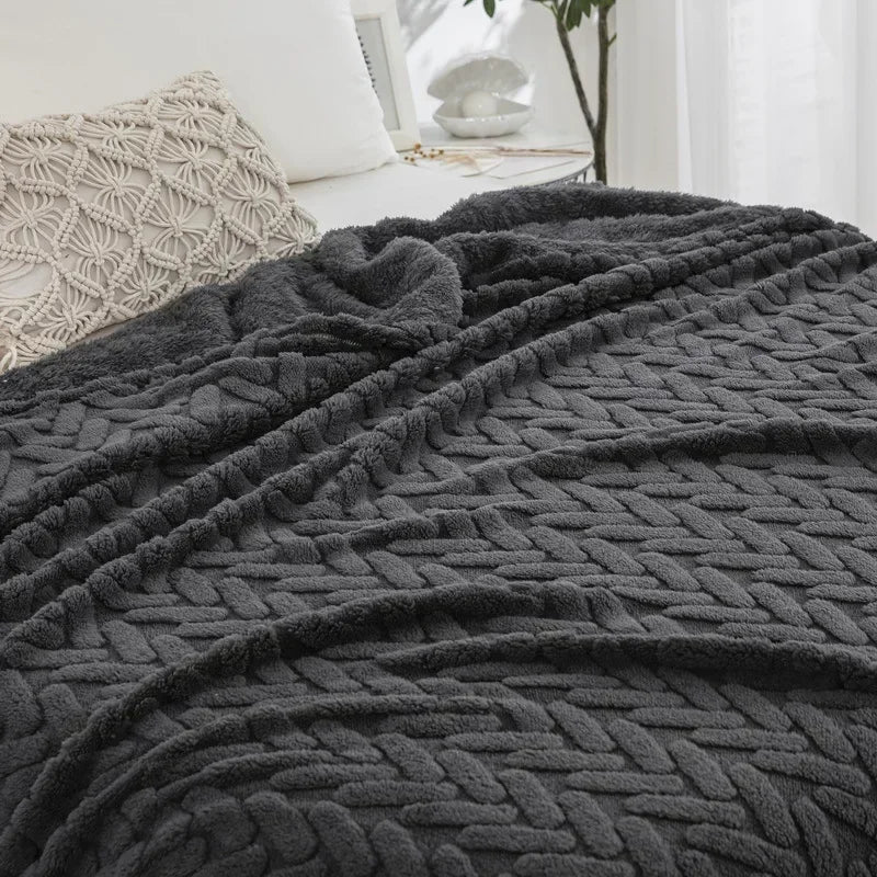 Jacquard Fleece Blanket CozyWeave | Single-Layer & Double-Sided | Soft Tafu & Shu Cotton Fleece | For Autumn & Winter