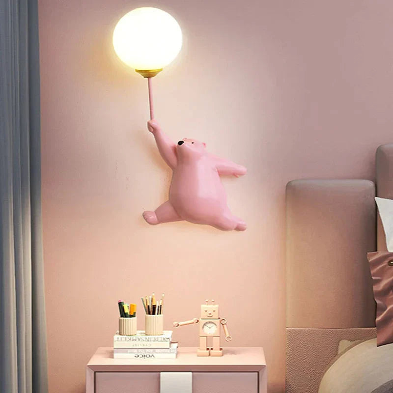 Children's Wall Light LUMIBÄR | Cartoon Design with 3D Moon | Gentle Night Light | 19×36 cm