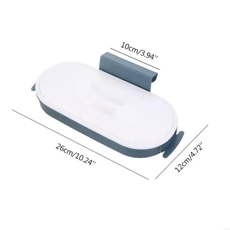 Cleanuvo ClipBin Trash Bag Holder | With Lid & Ring Mount | For Hanging on Cabinet Doors | Reusable & Washable