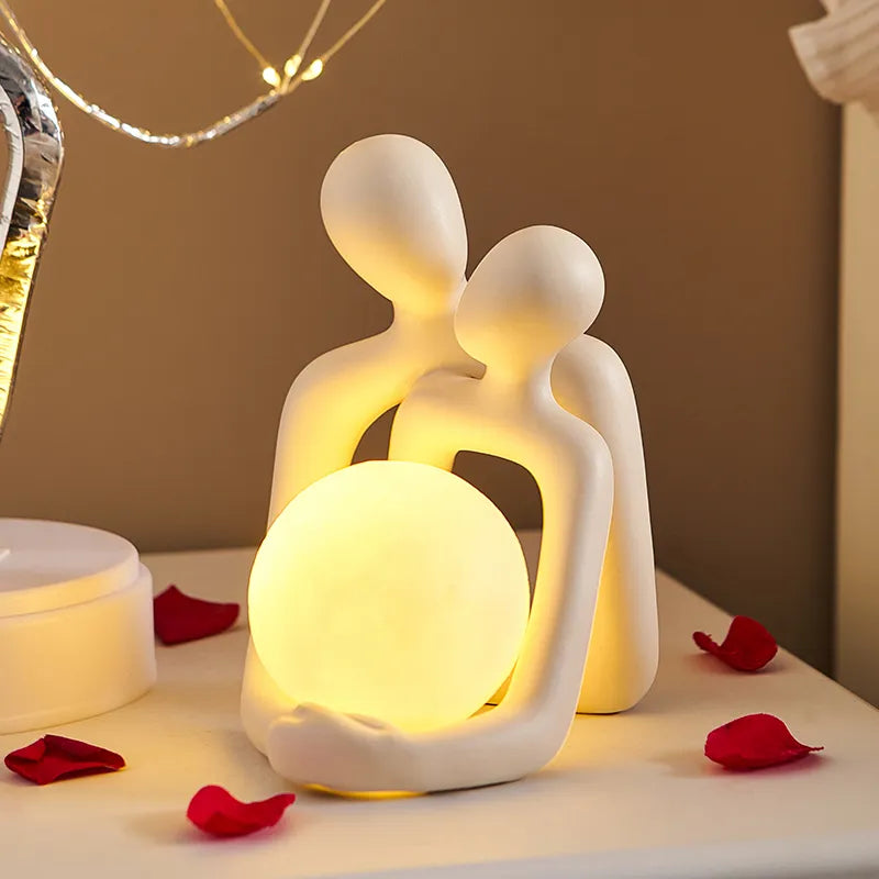 Ceramic Mood Light Lunavia | Handmade Design Object with Soft LED Globe | Elegant Home Decor