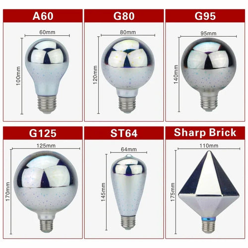 3D LED Bulb | Vintage Fireworks Effect Lamp with E27 Socket | 6W 85–265V | Decorative, Party & Christmas Lighting | Auravia