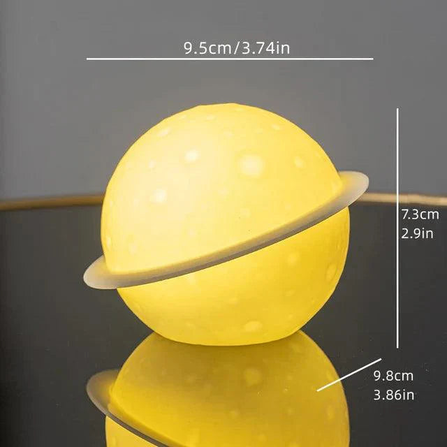 AstroLume Astronaut Sculpture with Planet Night Light | Modern Decorative Highlight | Eco-friendly PVC & ABS | 9.8 x 12.1 cm