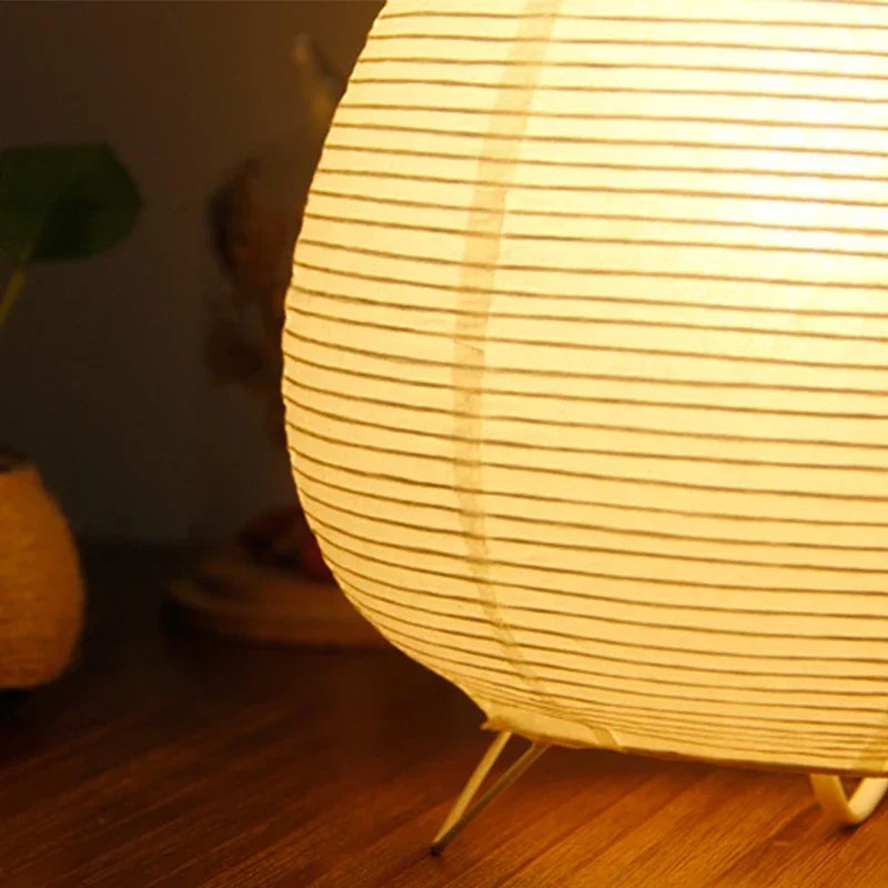 HIKARI – Japanese LED Table Lamp made of Rice Paper, 21 × 23 cm, Decorative & Stylish