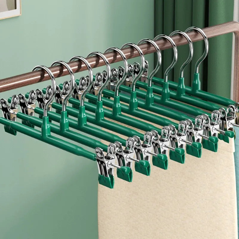 Closyra Stainless Steel Hangers with Clips | Adjustable & Non-Slip | For Skirts, Pants & Underwear | Space-Saving & Seamless