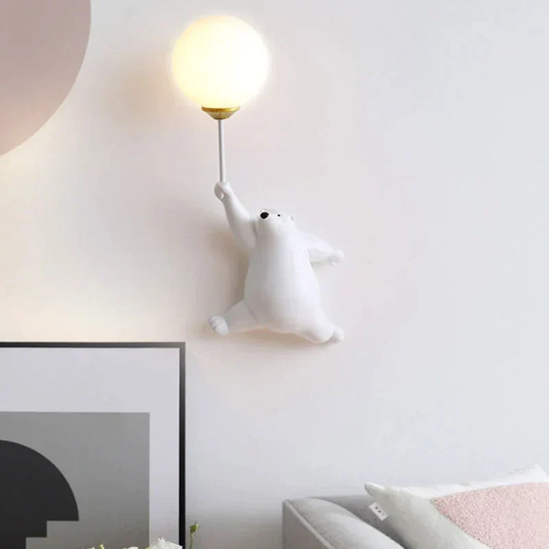 Children's Wall Light LUMIBÄR | Cartoon Design with 3D Moon | Gentle Night Light | 19×36 cm
