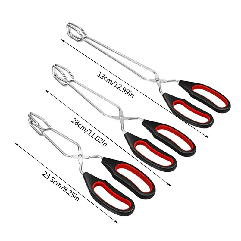 Gripflame Grill Tongs with Scissor Handle | 9/11/12 Inch | Heat Resistant & Non-Slip | BBQ Tongs for Meat, Bread & Vegetables | Ideal for Grill, Kitchen & Outdoor