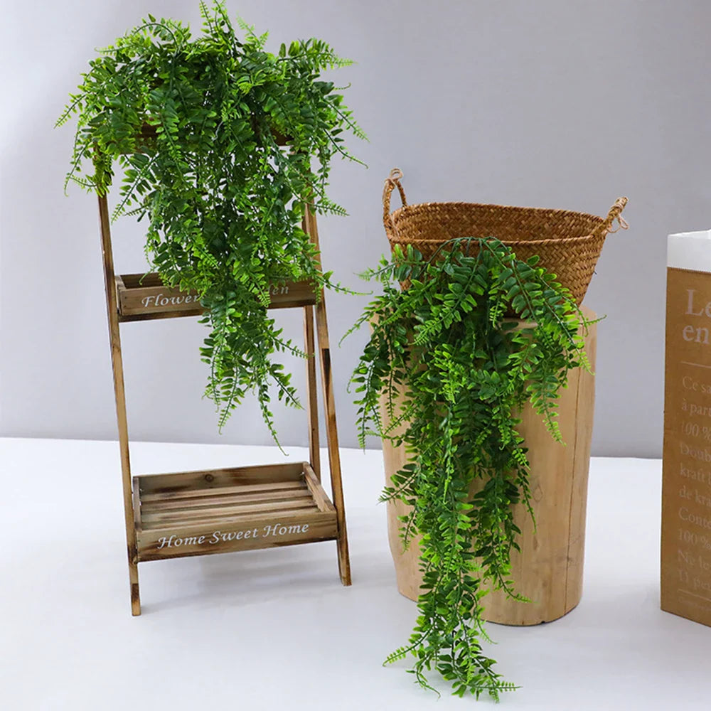 Evergriva Hanging Plant Artificial | 90 cm Boston Fern Look | Low Maintenance & UV Resistant | For Indoor & Outdoor