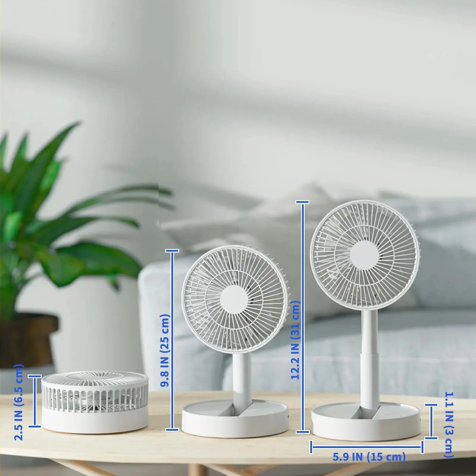 Folding Fan AeroFold | 4-Level USB Fan with Timer | Compact & Quiet | For Indoor & Outdoor Use