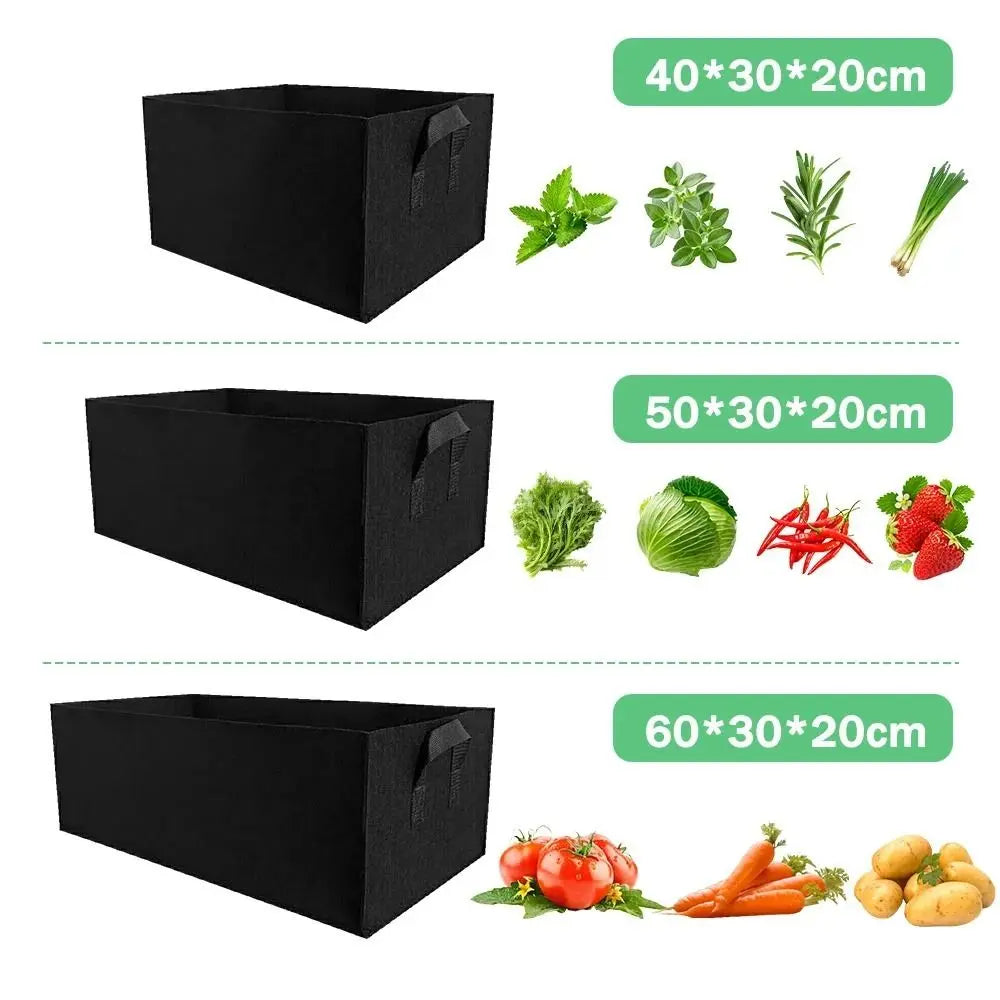 Florabrix Plant Bag | Rectangular Non-Woven Fabric Plant Sack | With Handles & Drainage | For Vegetables, Flowers & Herbs