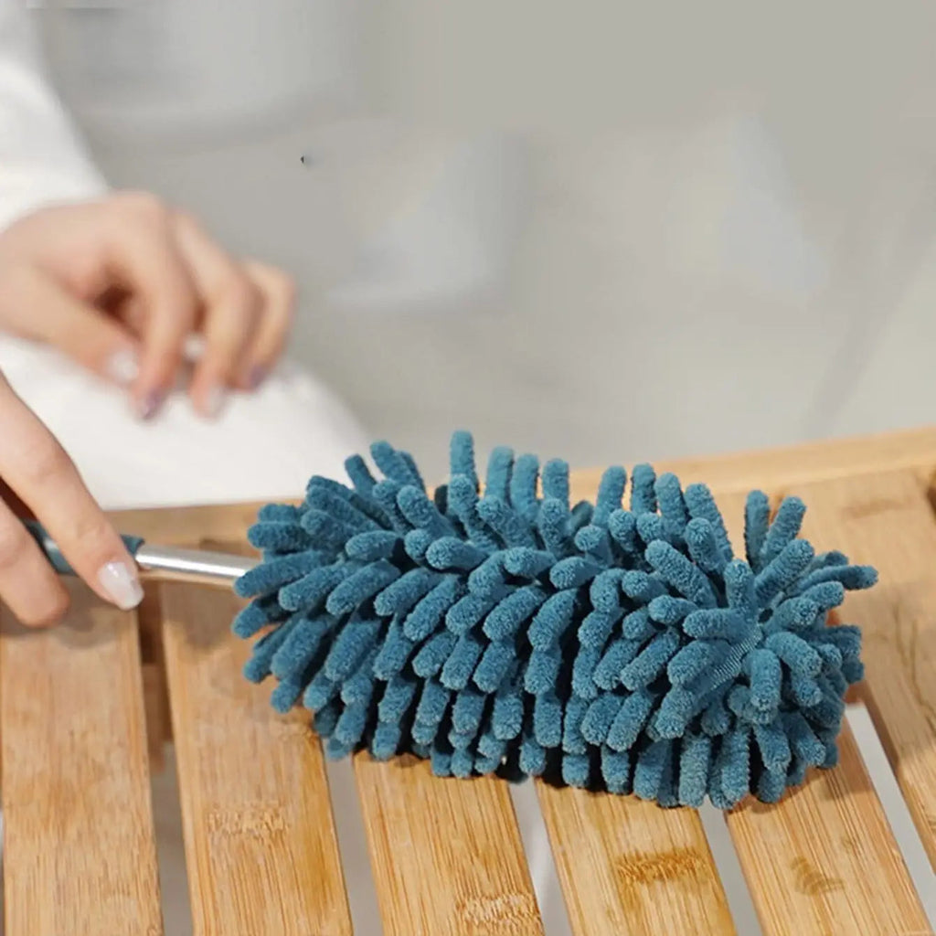 DUSTELLA Telescopic Dust Duster | Extendable to 80 cm | Microfiber Chenille & Stainless Steel Handle – For Ceilings, Furniture & Corners