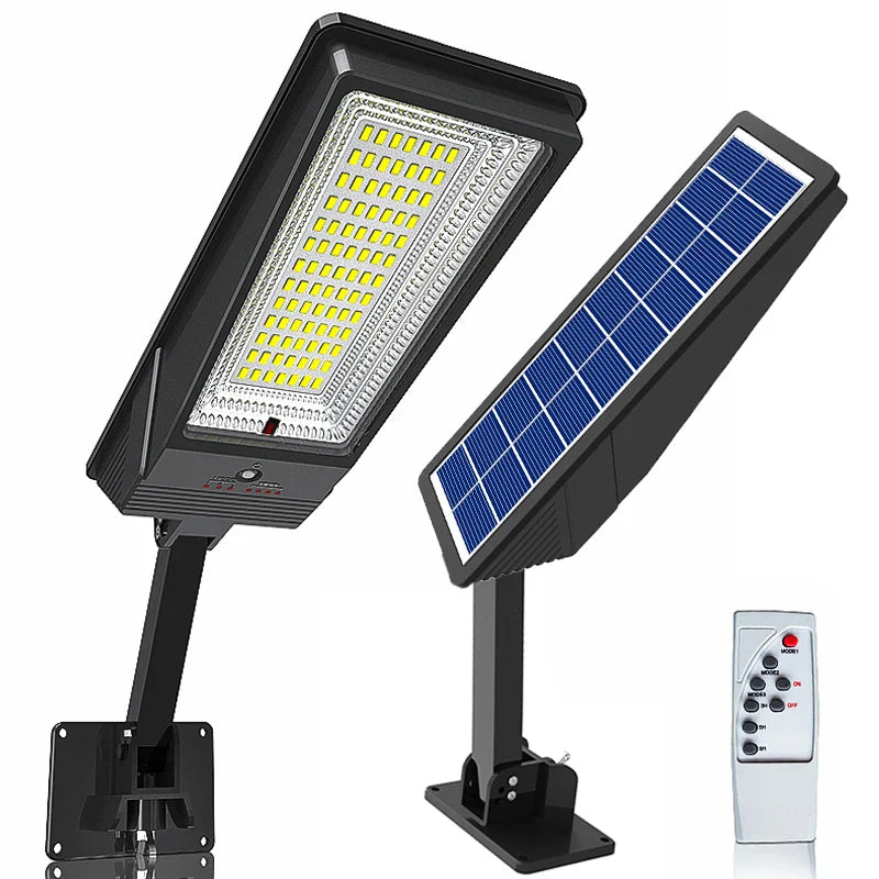 Heliotrax Solar Street Lamp with Remote Control | 138 LEDs | 3 Light Modes | IP65 Waterproof | For Garden, Driveway & Yard