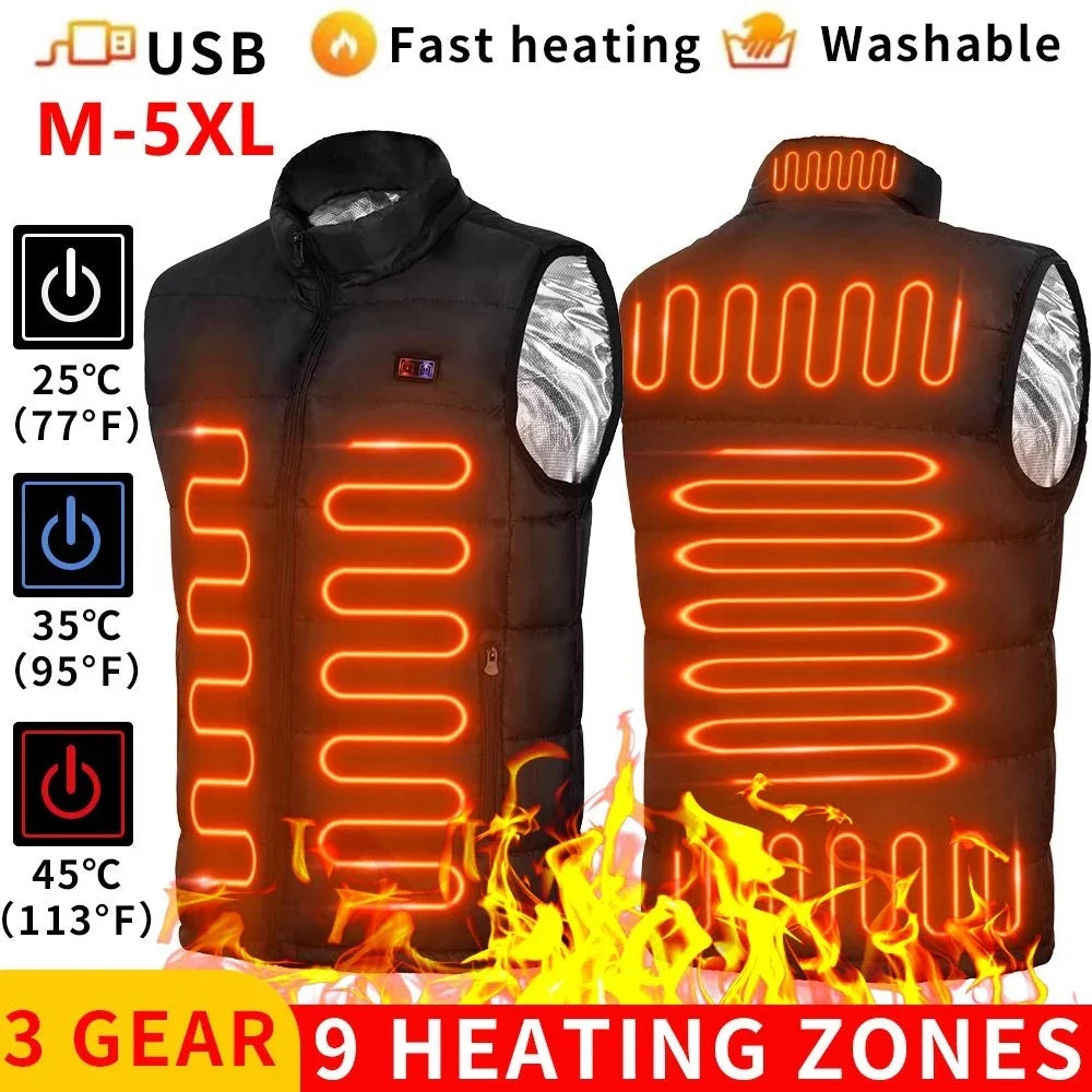 Heated Jacket with 9 Heating Zones | USB Heated Jacket for Women & Men | Graphene Heating Technology for Outdoor, Camping & Sports | ThermoVenture