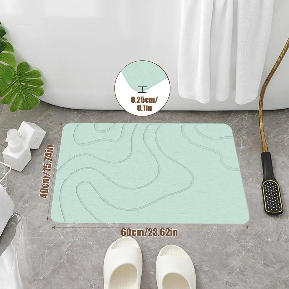 Drysera Bath Mat | Stone Look Bath Mat | Quick Drying & Non-Slip | 40 × 60 cm | Diatomite & Rubber