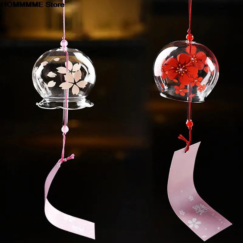 Glass Wind Chime Hanabira | Japanese Style | Clear Sound & Decorative Pendant | Handmade