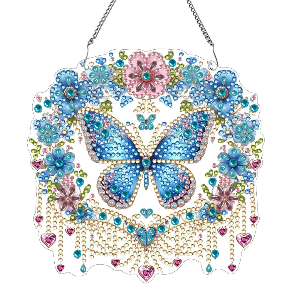 Butterfly Pendant | 5D DIY Diamond Painting | Double-Sided Acrylic | Sparkling Window Decoration