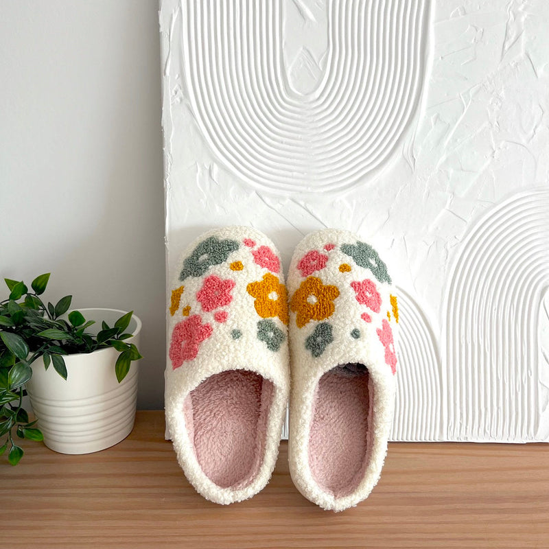 Blumina | Warm Slippers | Floral Pattern | Non-Slip Sole